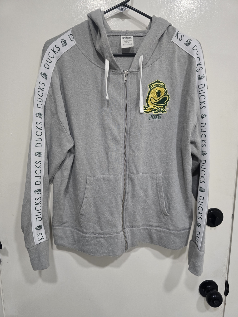 PINK Victoria’s Secret Oregon Ducks Sequin Full Zip Hoodie Small